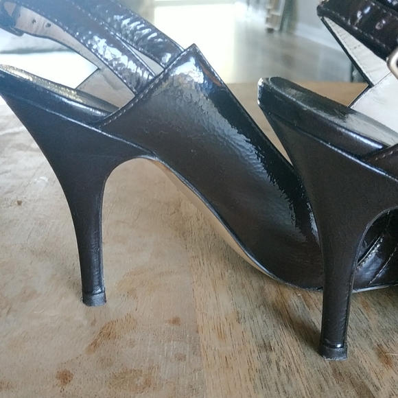 Michael kors brown patent sling backs sz7 exc cond - Picture 11 of 12